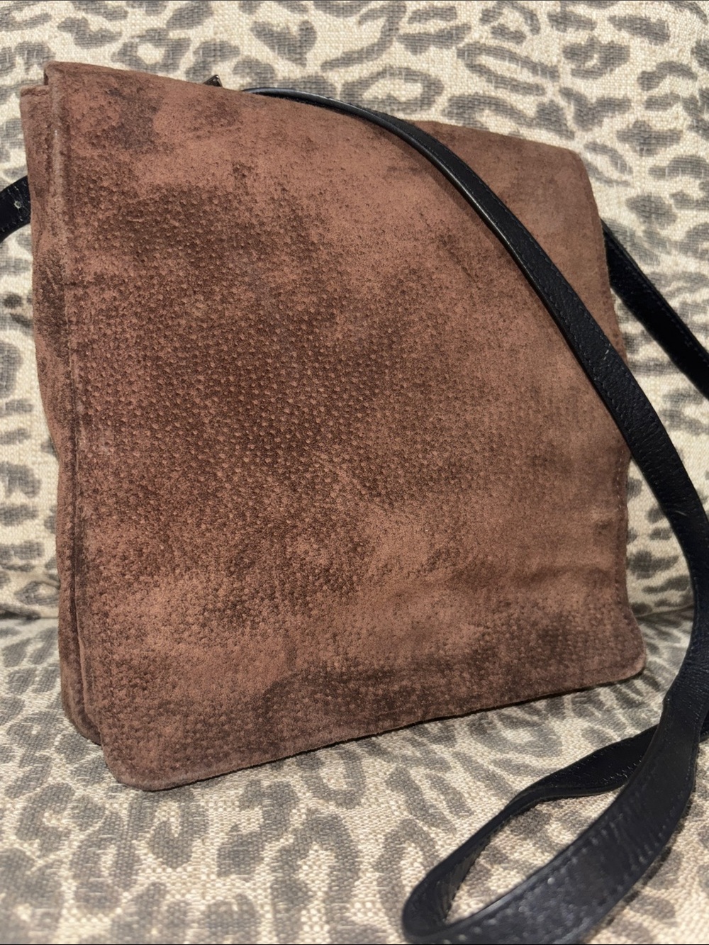 Vintage Wilson leather brown suede crossbody messenger style two tone